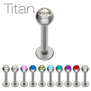 Treuheld® - Piercing Labret - Titan - Silber - Kristall (6628) - Picture 1 of 42