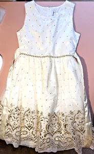 SELTENE AUSGABEN Mädchen Kinder Elfenbeingold BLUME FREIZEIT HOCHZEIT FORMELLES KLEID GRÖSSE 12 - Bild 1 von 4
