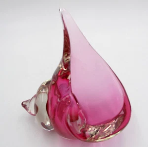 Alfredo Barbini Murano Art Glass Pink Seashell Sommerso Bowl Ashtray 1950s VTG - Picture 1 of 10