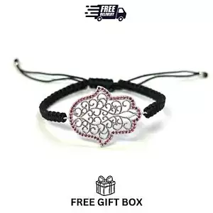 925 Sterlingsilber C Z Hamsa Armband 6" verstellbar bis 11" - Bild 1 von 4
