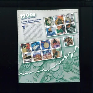 United States 1990's Celebrate The Century 33¢ Postage Stamps #3191 Full Sheet - Picture 1 of 1