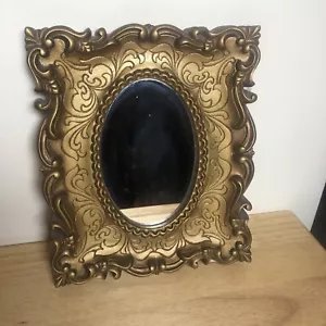 VTG Hollywood Regency Gold Mirror Molded Plastic Frame Wall Moody Wall Decor - Picture 1 of 7