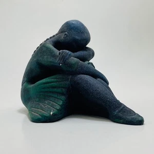 Vintage schwedische blau und grün schlafende Ballerina Tänzerin Keramik Gips Figur - Bild 1 von 10