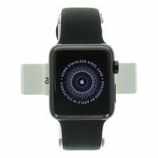 Apple Watch Series 2 Edelstahlgehäuseschwarz 42mm mit Sportarmband schwarz