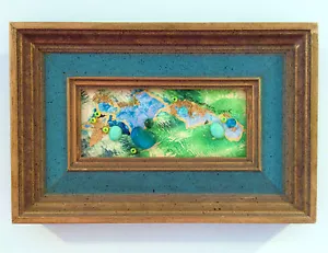 Betty Woodworth Clark Watercolor Mixed Media Collage Painting Framed - Picture 1 of 5