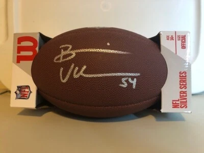 BRIAN URLACHER SIGNED AUTOGRAPHED WILSON FOOTBALL CHICAGO BEARS with COA NEW - Image 1 of 4