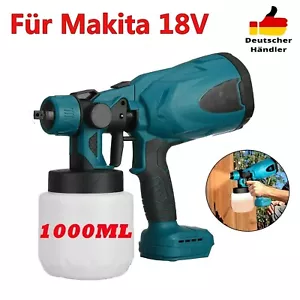 Für-Makita 18V Akku Farbsprühsystem Elektrische Farbspritzpistole Sprühpistole - Bild 1 von 9