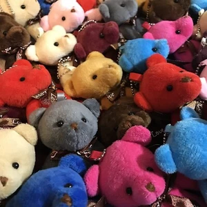 Mini Colorful Love Bear Plush Cute Lanyard Pendant Keychain - Picture 1 of 15