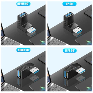 USB 3.0 Male to Female 90 Degree Up Down Right Left Angle Adapter Joiner OZ Sell - Picture 1 of 14
