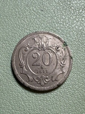 1911 Austria 20 Heller KM# 2803 Circulated Condition - Image 1 of 4
