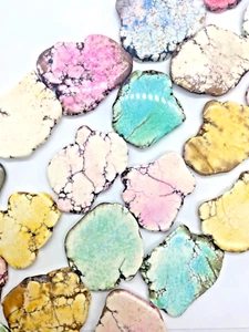 Mehrfarbig Hell Pastell Magnesit Freiform Platte Scheibe Mehrere Größen 40x30 50x40 - Bild 1 von 6