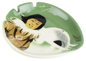 Vintage Mid-Century Matthew Adams Alaska Line Pottery Eskimo Ashtray Signed #186 - Picture 1 of 4