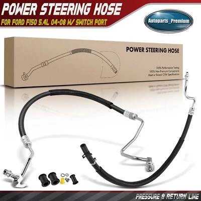 2x Power Steering Pressure & Return Hose for Ford F150 5.4L 04-08 w/ Switch Port - Image 1 of 4