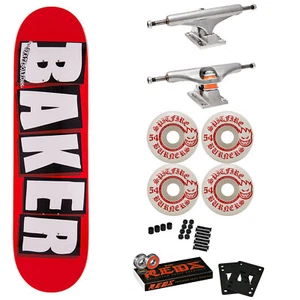 Baker Skateboard Premium Completo Rojo/Blanco - Spitfire, Independiente, Bones Reds - Imagen 1 de 6