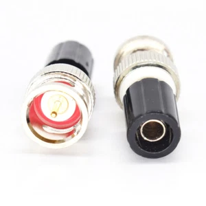 50x Nickel Plated BNC Male To 4mm Banana Female Jack Straight Adapter Connector - Picture 1 of 6