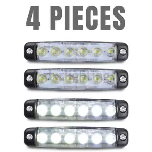 4X Marker Lights White LED Truck Trailer RV Waterproof Clearance Side Light Lamp - Picture 1 of 12