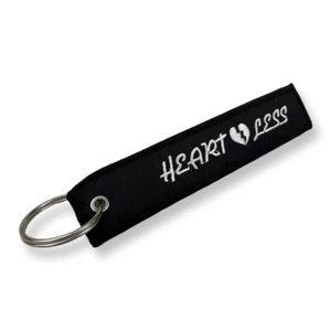 JDM Heartless Black Keychain Metal key Ring Hook Strap Lanyard Nylon Universal - Picture 1 of 5