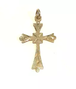 Croce fantasia piccola fantasia oro massiccio 14kt nuova - Foto 1 di 1