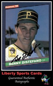 1986 Donruss Benny Distefano #78 Authentic Autographed Card Pittsburgh Pirates