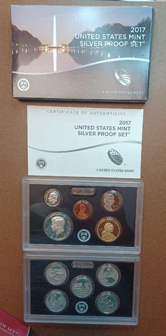 2017 SILVER US Proof 10 Coin Set with Original Packaging & COA COMPLETE Cover