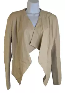 Halogen, Women's Leather Jacket, beige, Size S - Picture 1 of 3