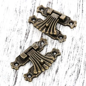 2pcs HQ Jewelry Gift Case Box Hasps Lock Latch Wooden Chest Clasp Hasp W/ Screws - Picture 1 of 12