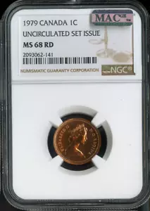 1979 Canada Small Cent NGC MS68 RD MAC - Quality - Picture 1 of 2