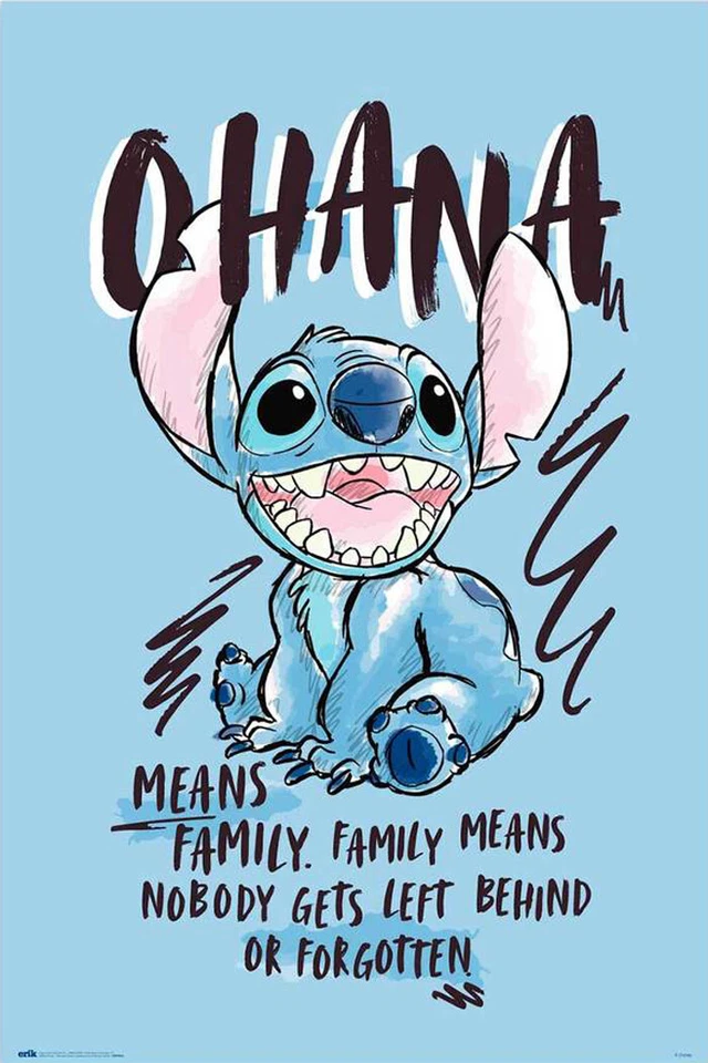 MOVIE POSTERS USA Lilo & Stitch - TV Show Poster (Ohana Means Family) (Size: 24" x 36")