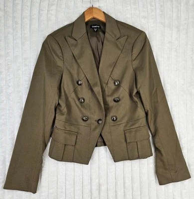 Blazer feminino Bebe marrom design de botão tamanho 10 - Imagem 1 de 4