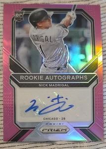2021 Panini Purple Prizm Nick Madrigal #RA-NM Chicago Cubs RC Auto /50 - Bild 1 von 2
