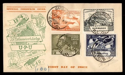 Mayfairstamps Barbados 1949 UPU Set Cosmoclub Cachet Primer Día Cubierta aau_60829 Foto 1 de 2