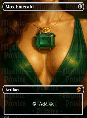 Mox Emerald High Quality Altered Art Custom Proxy Playtest Card - Image 1 of 4