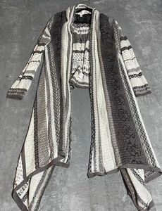 Billabong Cardugan Womens XL Striped Waterfall Open Front Boho Beach Coastal - Picture 1 of 6