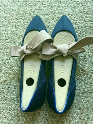 Rothy's Bow Tie Mary Jane Pointed Toe Flats in Sapphire Size 7.5 - Image 1 of 4
