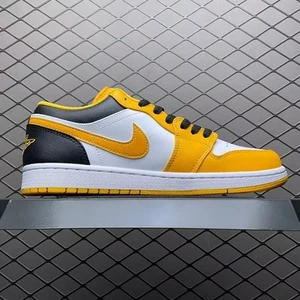Low-top Original AJ1 Sneakers Size 10.5 Yellow Black White High Version - Picture 1 of 9