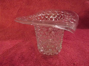 Fenton  Clear Art Glass Hobnail Top Hat Vase, Toothpick holder~3.5" TALL - Picture 1 of 6