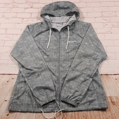 Chaqueta cortavientos Columbia para mujer XL cremallera completa gris con capucha senderismo al aire libre Foto 1 de 4