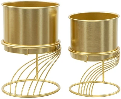Mauro Ferretti Pflanzenständer Spirally Set 2-teilig Ø 23x35-20x30 cm gold - Bild 1 von 4