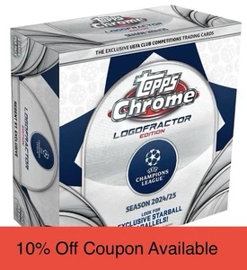 Topps Chrome Logofractor UCC 2025 Football Base Packs Sealed - 6 Packs - Picture 1 of 4