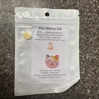 Tarjeta Abrazo de Bolsillo “El Gato Preocupado” Abrazo Tarjeta de Bolsillo Tarjeta de Apoyo Emocional Regalo NUEVO Foto 1 de 4