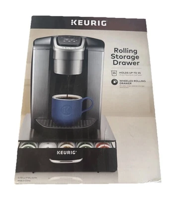 New KEURIG Rolling Under Brewer Storage Drawer Holds 35 K-Cup Coffee Pods -Black - Image 1 of 4