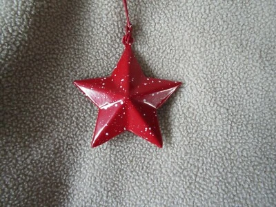 3D Colgante Granero Estrella Rústico Primitivo Country Americana RED SPLATTER Metal Lata  Foto 1 de 4