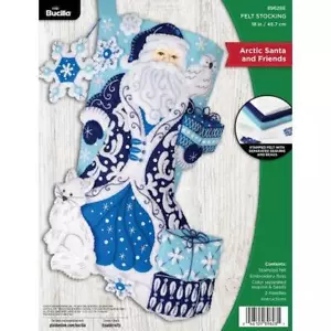 Bucilla 18" Kit calzature natalizie in feltro - Babbo Natale artico e amici 89628E - Foto 1 di 4