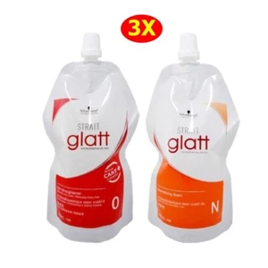 3 Sets Glatt Schwarzkopf 0 Strait Hair Straightener Neutralizing 6x400ml - Picture 1 of 3