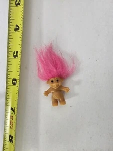 Vintage Mini 2 Inch Pink  Hair Russ Troll Doll - Picture 1 of 1