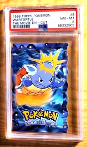 1999 Topps Pokemon The Movie Edition WARTORTLE #8 Die-Cut PSA 8 MINT - Blue Logo - Picture 1 of 2