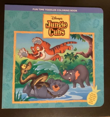 Nuevo libro para colorear vintage de Disney Fun Time para niños pequeños Jungle Cubs Baloo, Kaa N Foto 1 de 2