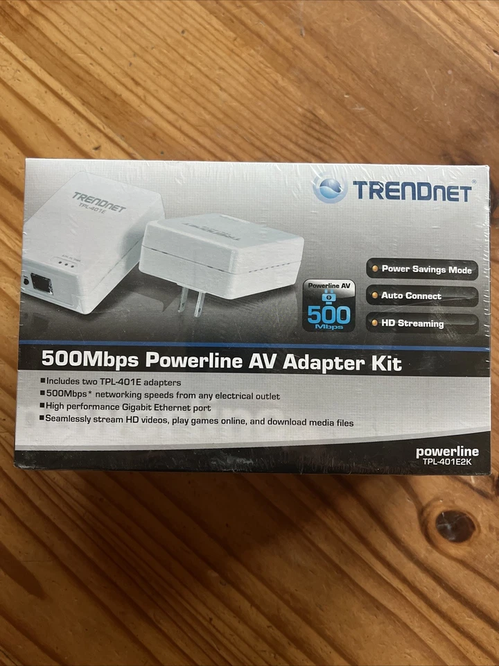 TRENDnet TPL-401E2K 500Mbps Powerline Ethernet AV Adapter Kit HD Streaming New - Image 1 of 4