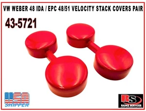 VW WEBER 48 IDA / EPC 48/51 VELOCITY STACK COVERS PAIR BUG BAJA SANDRAIL 43 5721 - Picture 1 of 1