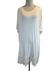 BooHoo Plus Women’s SZ US 12 Crochet Tassel Hem Beach Dress White NWT - Picture 1 of 6